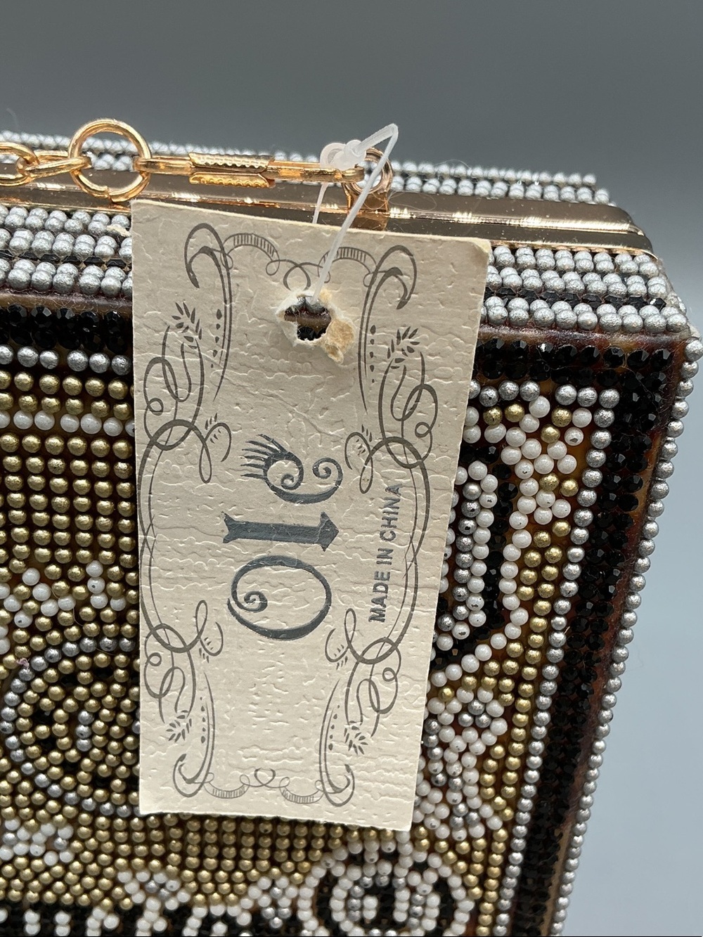 Rhinestone Dollar Bill Clutch Evening Bag Gold Chain Crossbody Bling Purse NWT - Picture 2 of 6